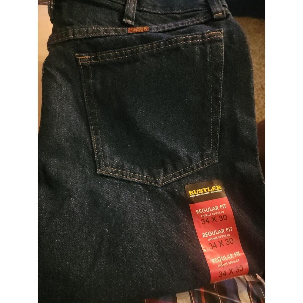 Rustler by Wrangler Classic Relaxed Fit Straight Leg Jean Men's Size 34/30 T50